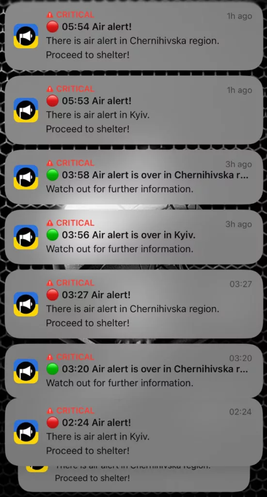 Screenshot der Alarm-App